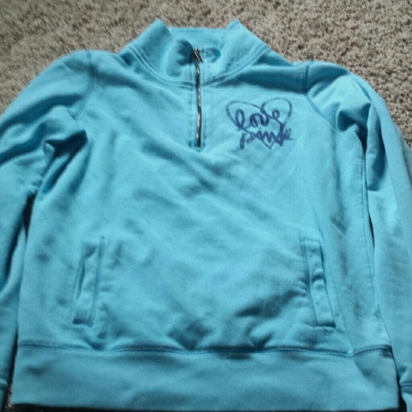 Blue vs pink quarter zip up