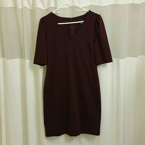 Rich Plum V Neck Dress