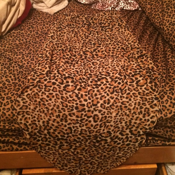 High / low cheetah skirt