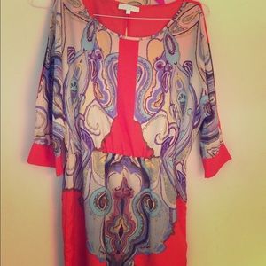 Colorful silky dress