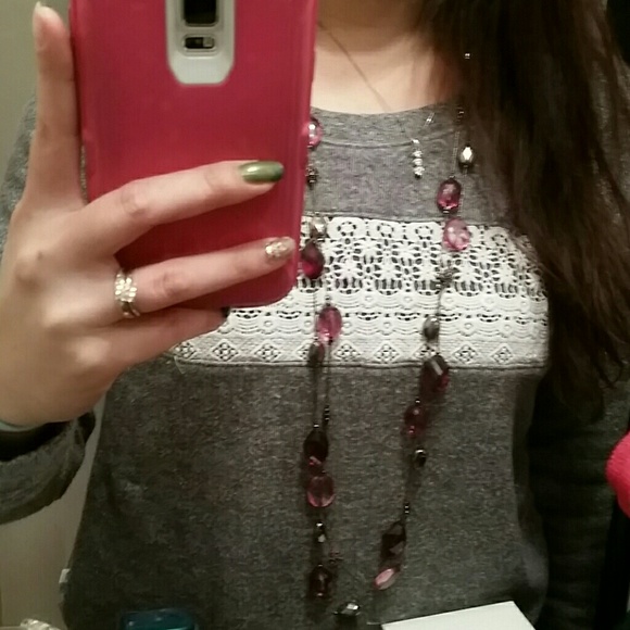 SOLD RESERVED NY and Co necklace purple and black