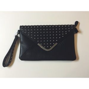 ALDO Black Studded Clutch Back