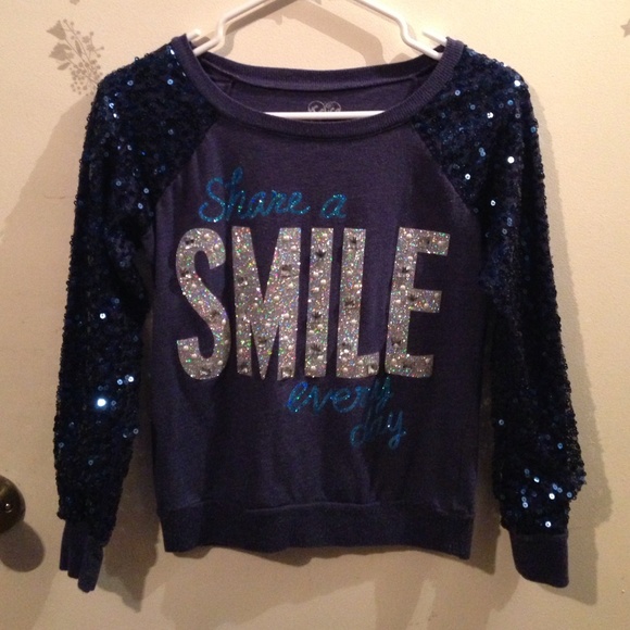 Dark blue sparkly justice shirt. cute blue tank