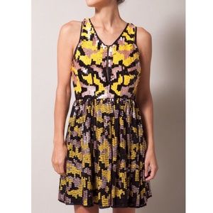 TOPSHOP yellow and black sequin dress