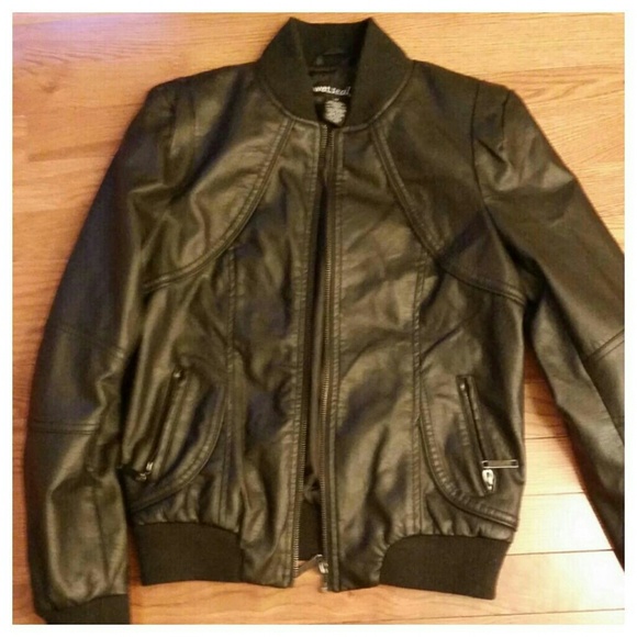 Black faux leather jacket