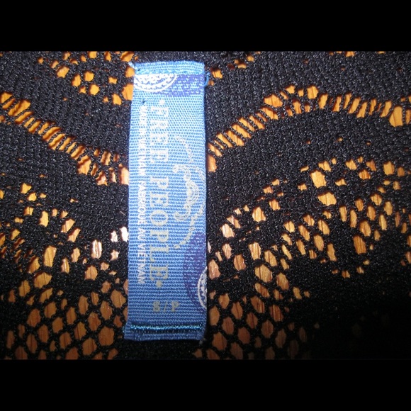 SOLD!! Free People Short Sleeve Black Lace Top - Picture 4 of 4