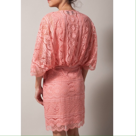 BEYOND VINTAGE pink lace dress - Picture 2 of 2