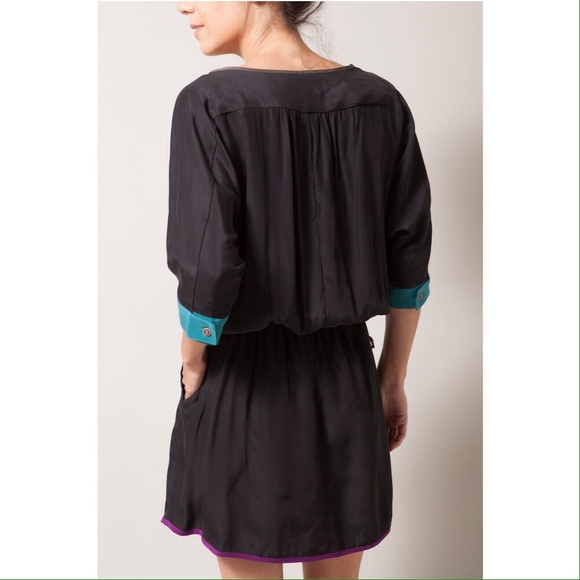 COREY LYNN CALTER 100% silk long sleeve dress - Picture 2 of 2