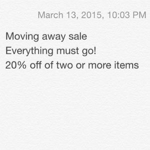 20% OFF OF TWO OR MORE ITEMS