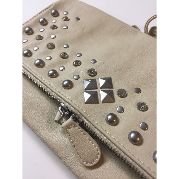 ALDO Beige Studded Clutch Bag - Picture 2 of 4