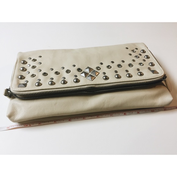 ALDO Beige Studded Clutch Bag - Picture 3 of 4