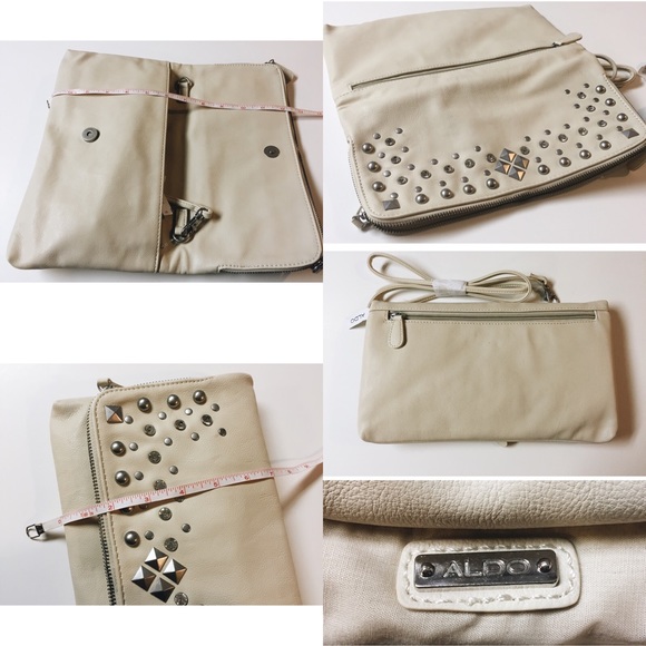 ALDO Beige Studded Clutch Bag - Picture 4 of 4