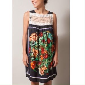 FREE PEOPLE crochet top floral print dress