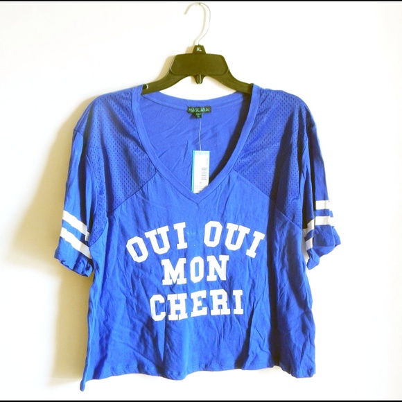 SOLD Oui Oui Mon Cheri Cropped Sports Jersey