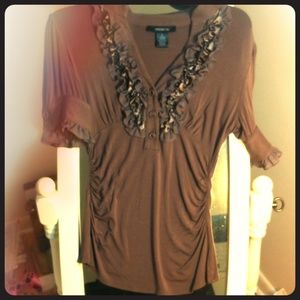 Brown dressy top