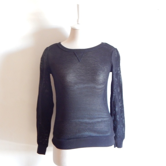 SOLD Black Sheer Mesh Sweater