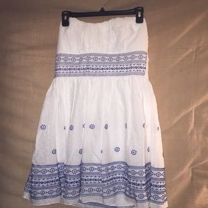 Strapless, cotton embroidered, boho sundress