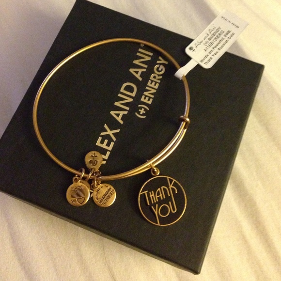 Alex and Ani Gold thank you bangle