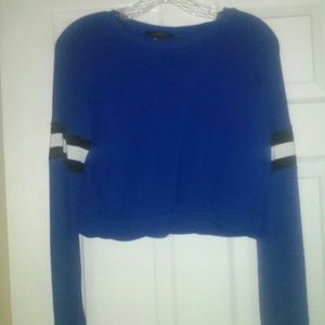 Sporty Blue Cropped Sweater