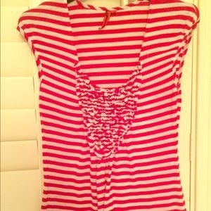 Red and White Striped Top