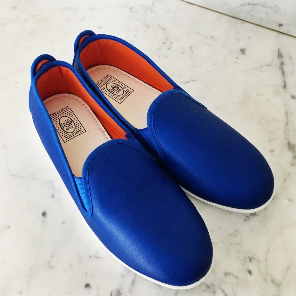 {Flossy} Blue Slip On Shoes