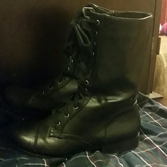 Black combat boots