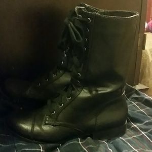 Black combat boots