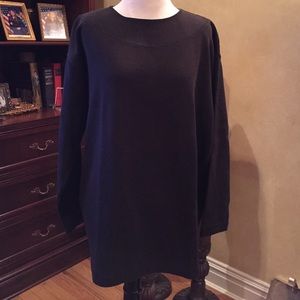 Black casual ribbed sweater
