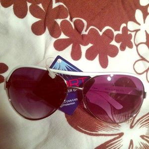 White Aviator Sunglasses