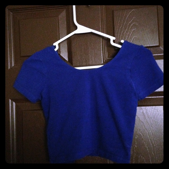 American apparel royal blue baby crop tee