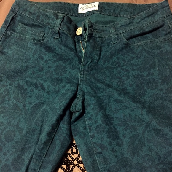 Blue patterned skinny jeans