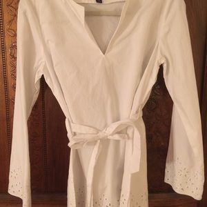 Brooks Brothers Tunic Top Size M- cotton eyelet