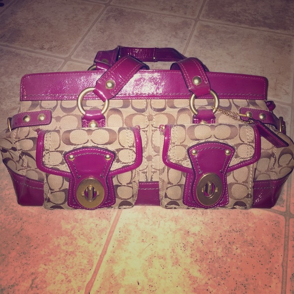 Plum coach handbag