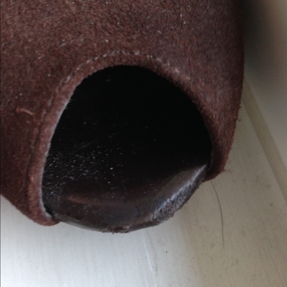 Moving Sale! Brown Suede Open-toe Ankle Booties - Picture 4 of 4