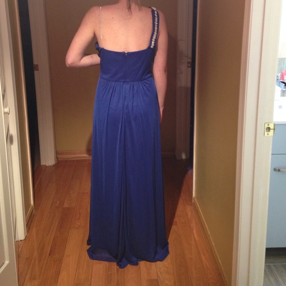 Custom beaded royal blue prom dress - Picture 4 of 4