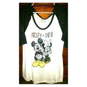Forever 21+ Disney Mickey & Minnie Raglan Shirt 2X