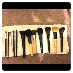 Brand new crown brush set and various used brushes