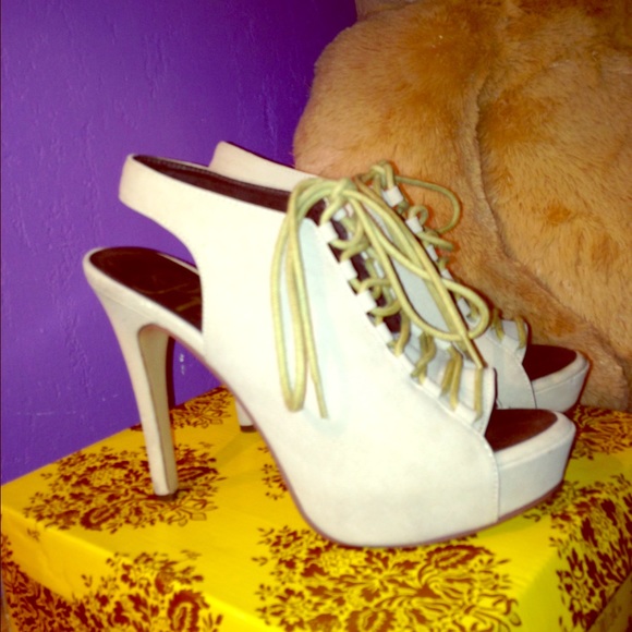 Nude open back booties !