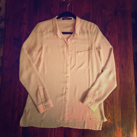 Trouvé slouchy silk button down "pocket shirt"