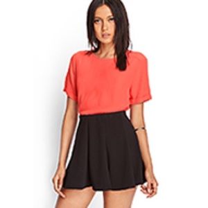 Boxy crepe woven top