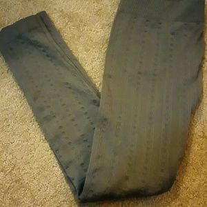 Flannel lines cable knit leggings