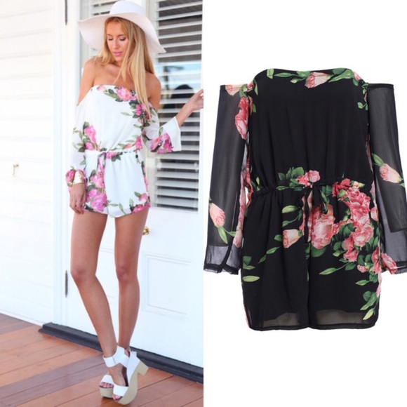 Pants - 💠💠The HAYLEY floral romper - BLACK