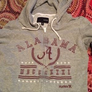 Hurley grey Alabama zip up hoodie