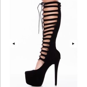 Laced Gladiator Platform Heels
