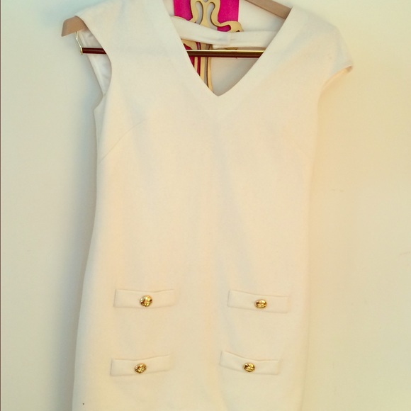 White wool Leona dress