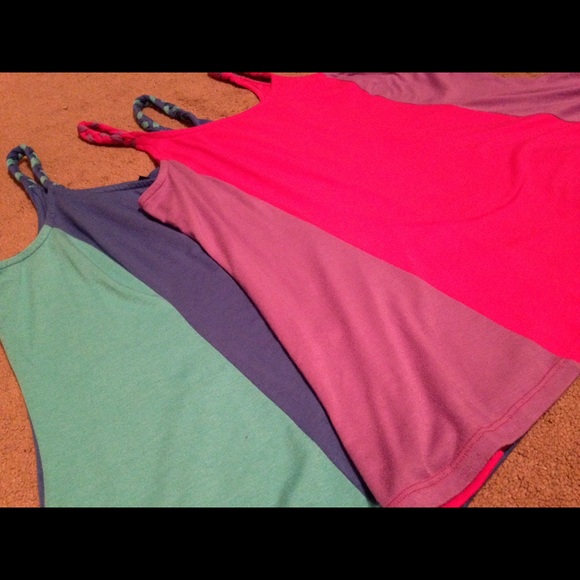TWO baby doll color block tank tops!