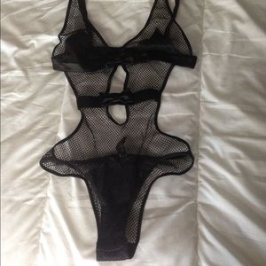 Black Fishnet Lingerie Bodysuit