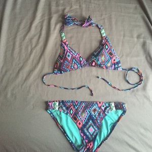 Aztec/Tribal Print Bikini Top & Bottom