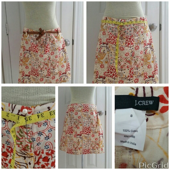 J.Crew guilted pencil skirt size 8 multi color EUC