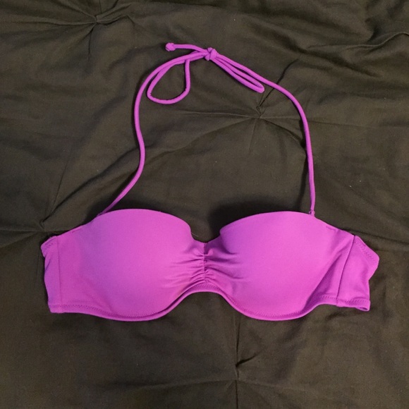34B Victoria's Secret Push Up Bandeau in Purple